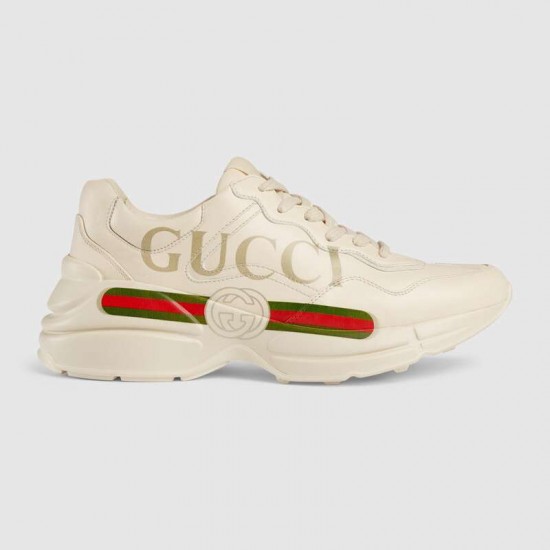 GUCCI Women's Rhyton Gucci logo leather sneaker#style 528892