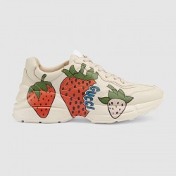 GUCCI  Women's Rhyton sneaker with Gucci Strawberry #style 576963