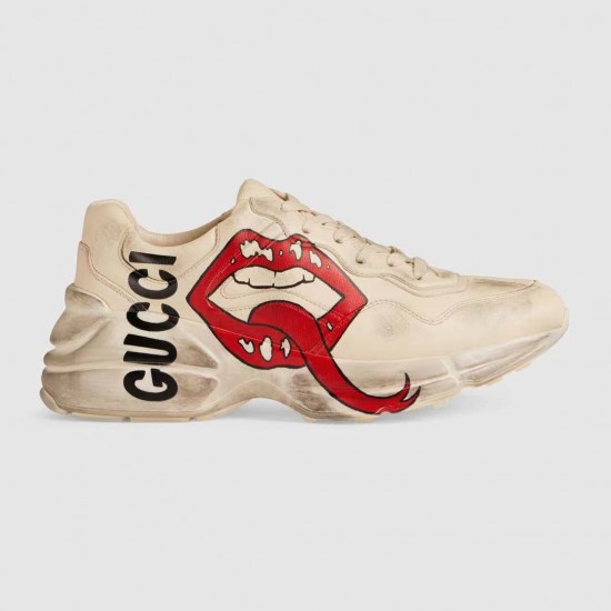 GUCCI Women's Rhyton sneaker with mouth print #style ‎552093