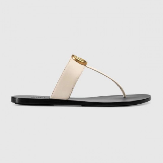 GUCCI Leather thong sandal with Double G#style 497444-2