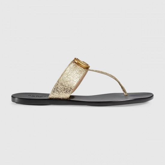 GUCCI Leather thong sandal with Double G#style 497444-3