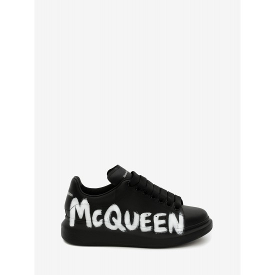 Alexander Mcqueen Women's Online Exclusive - McQueen Graffiti Oversized Sneaker in Black/white #  style 698614WIBNM1070