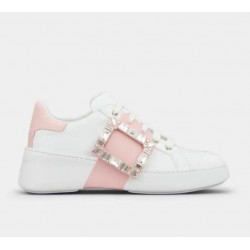 Roger Vivier Viv' Skate Strass Buckle Sneakers in Soft Leather #  style RVW54229110LXQ0330