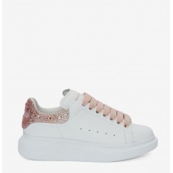 Alexander Mcqueen Women's Oversized Sneaker in White/pink #  style 676700WIAFK9056