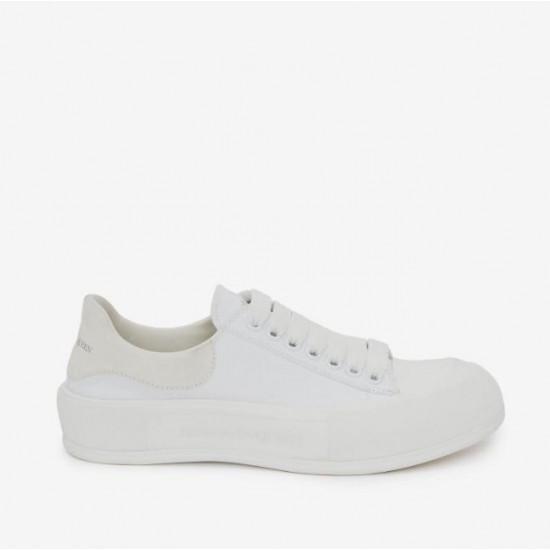 Alexander Mcqueen Women's Deck Lace Up Plimsoll in White #  style 654593W4MV79000