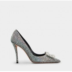 Roger Vivier  Flower Strass Buckle Allover Strass Pumps in Satin #  style RVW41926530RS0B999