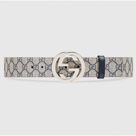 GUCCI  GG Supreme belt with G buckle  # style  ‎‎411924-2