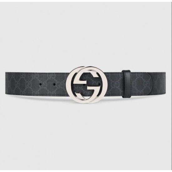 GUCCI  GG Supreme belt with G buckle  # style  ‎‎411924-4