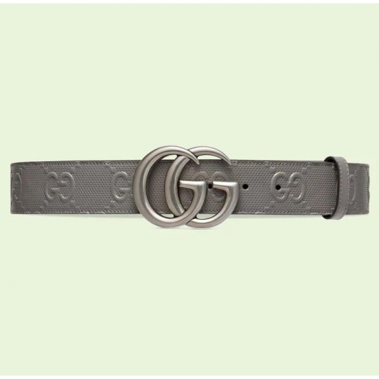 GUCCI GG Marmont embossed leather belt # style  ‎‎406831-3