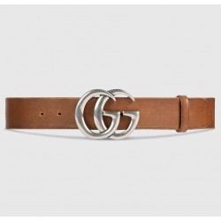 GUCCI Leather belt with Double G buckle # style  ‎‎406831-5