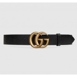 GUCCI Wide leather belt with Double G buckle# style  ‎‎406831-6