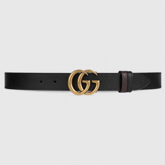 GUCCI Reversible thin belt with Double G buckle # style 643847