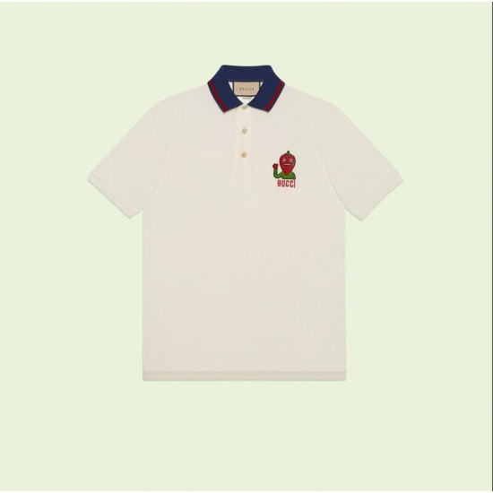 GUCCI Stretch cotton polo with patch #style 700272 