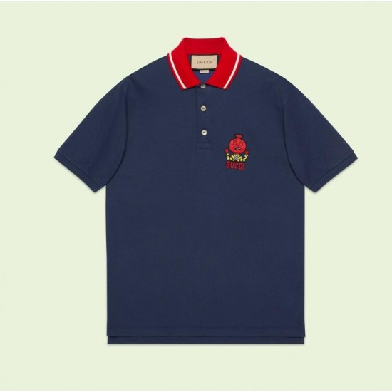 GUCCI Cotton polo with Gucci onion embroidery #style 700272 -1