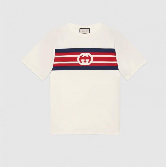 GUCCI Interlocking G stripe print T-shirt #style 616036-5