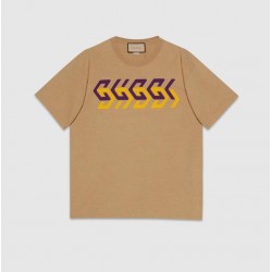 GUCCI Cotton jersey T-shirt with Gucci print #style 616036-9