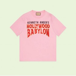 GUCCI Cotton T-shirt with 'Hollywood Babylo' #style 616036-10