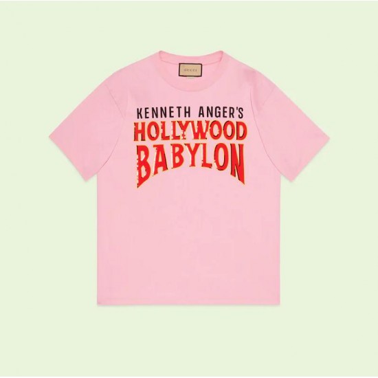 GUCCI Cotton T-shirt with 'Hollywood Babylo' #style 616036-10