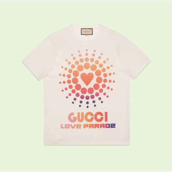 GUCCI Cotton T-shirt with 'Gucci Love Parade' #style 548334-3