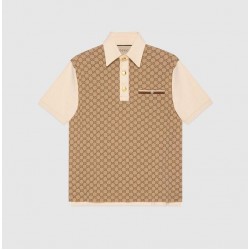 GUCCI Jumbo GG cotton silk jacquard polo #style 655435