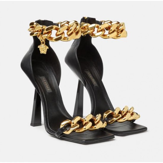 Versace MEDUSA CHAIN HIGH HEEL SANDALS #  1004186-DNA32_1B00V