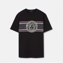 VERSACE  MEDUSA EMBROIDERED T-SHIRT #style 1008462-1A06052_1B000