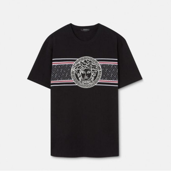 VERSACE  MEDUSA EMBROIDERED T-SHIRT #style 1008462-1A06052_1B000