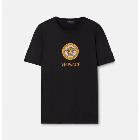 VERSACE EMBROIDERED MEDUSA LOGO T-SHIRT #style 1008469-1A06059_1B000