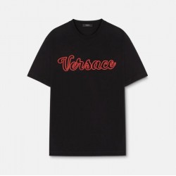 VERSACE EMBROIDERED VARSITY LOGO T-SHIRT #style 1008465-1A06055_1B000