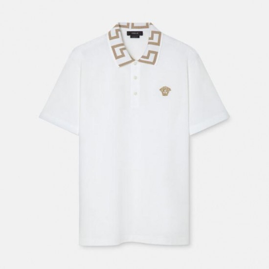 VERSACE GRECA SHORT-SLEEVED POLO SHIRT #style A87402-1A06199_1W000