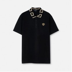 VERSACE GRECA SHORT-SLEEVED POLO SHIRT #style A87402-1A06199_1B000