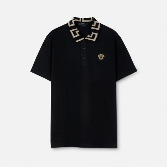 VERSACE GRECA SHORT-SLEEVED POLO SHIRT #style A87402-1A06199_1B000