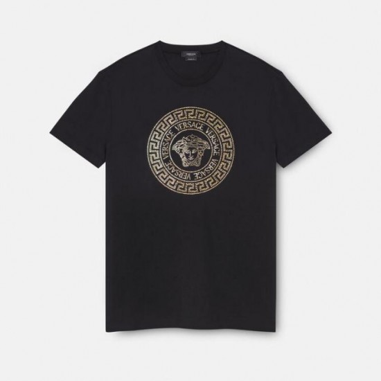 VERSACE MEDUSA CRYSTAL T-SHIRT #style  1001619-1A01263_1B000