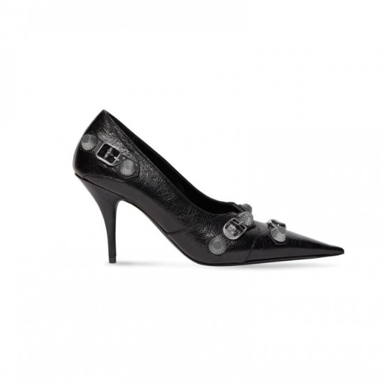 Balenciaga WOMEN'S CAGOLE 90MM PUMP IN BLACK #  style 714252WAD4E1081