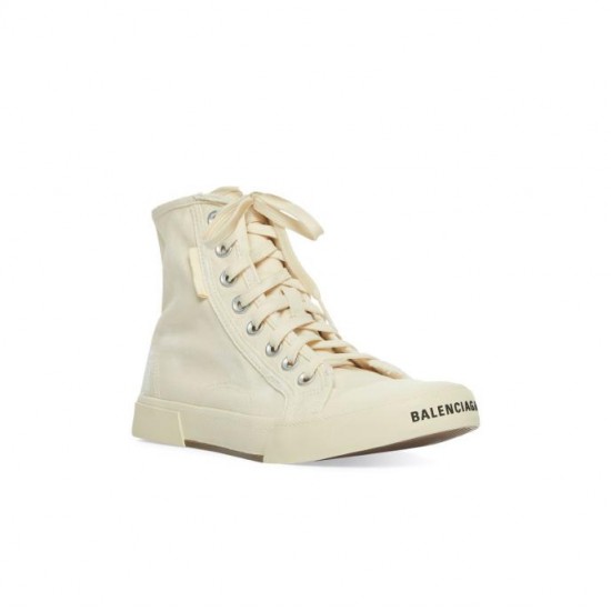 Balenciaga WOMEN'S PARIS HIGH TOP TRAINERS IN WHITE # style 688756W3RC49090