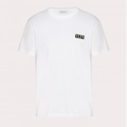 VALENTINO COTTON T-SHIRT WITH VLTN TAG #style VV3MG08G6LC_001