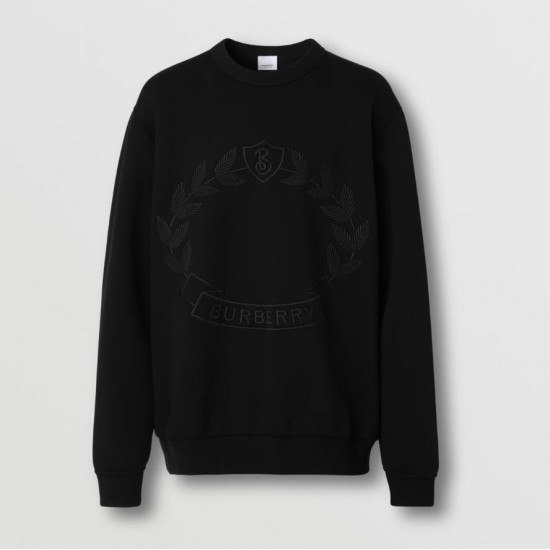 BURBERRY Embroidered Oak Leaf Crest Cotton Sweatshirt #style  80609201