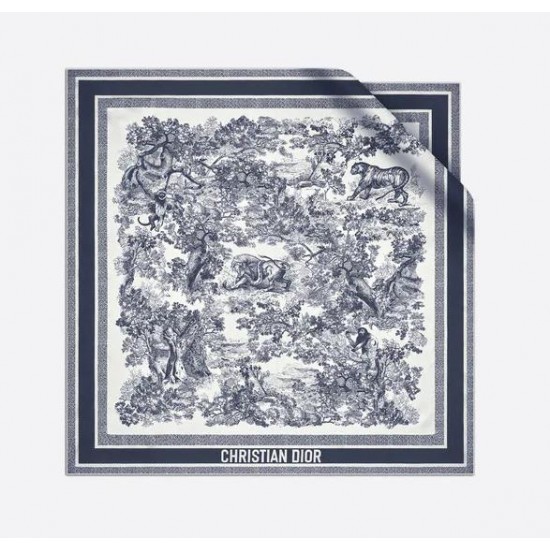 Dior Toile de Jouy Sauvage 90 Square Scarf # Style 15JOU090I602_C545