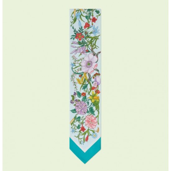 GUCCI  Floral print silk neck bow # Style ‎700424